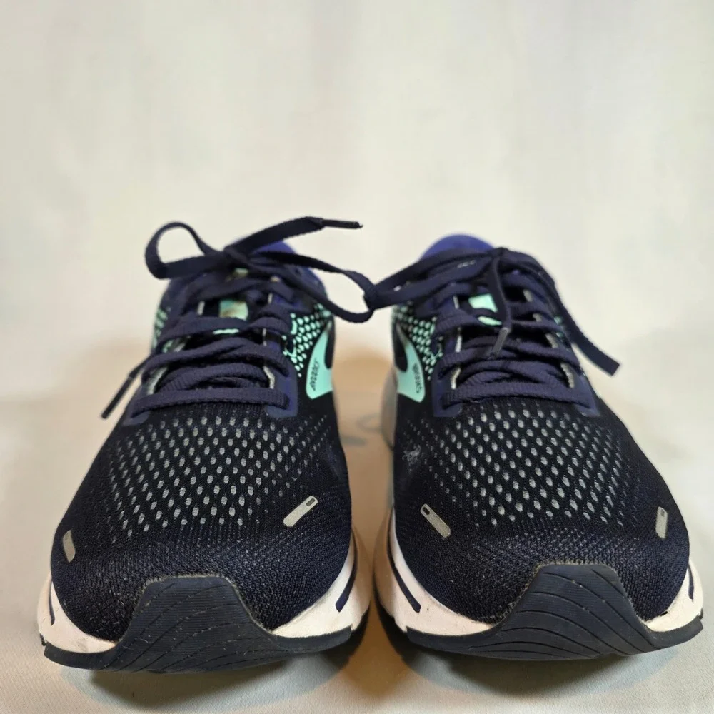 Brooks Ghost 14 Womens 9‎ Running Shoes Navy Blue Mint Green Sneakers